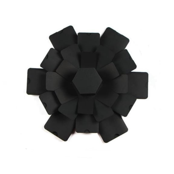 Nanoei Explosion Gift Box Kit, 6-Sided Pop-Up Memory Album for Anniversary & Wedding, Diy Scrapbook Photo Album, Semi-Finished Craft Set (1 Pack) Black