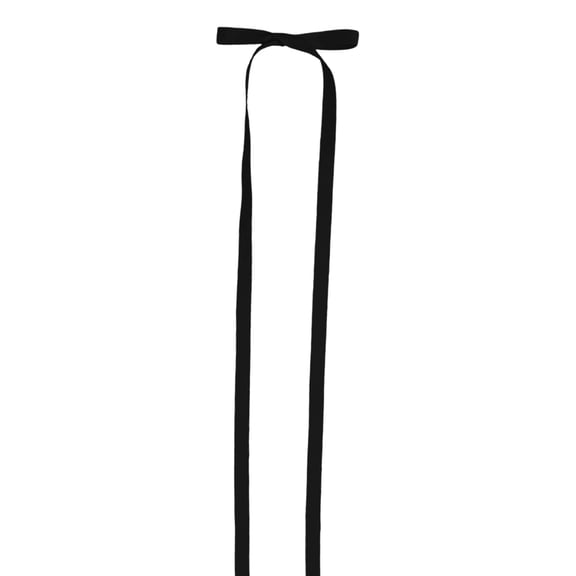 Nanoei Hair Bow Clip for Women, Silky Long Tail Satin Ribbon Bow Clips, Double Bowknot Barrettes for Braids Ponytails, Hair Accessories (14.2In) Black