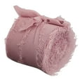 thumbnail image 1 of Nanoei Handmade Fringe Chiffon Ribbon, 3.8Cm Rustic Wrapping Ribbon for Wedding Bouquet Invitations, Diy Craft Decor Pink, 1 of 9