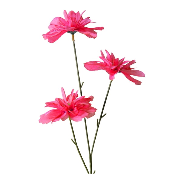 Nanoei Mixed Artificial Happy Flowers Bouquet, Faux Floral Stems for Table Centerpiece, Realistic Cloth Flowers for Home Wedding Party Decor, No-Water Decoration Hot Pink