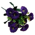 thumbnail image 1 of Nanoei Morning Glory Silk Bouquets, Realistic 6-Pc Artificial Flowers for Wedding Porch Garden Home Soft Decoration Purple1, 1 of 9