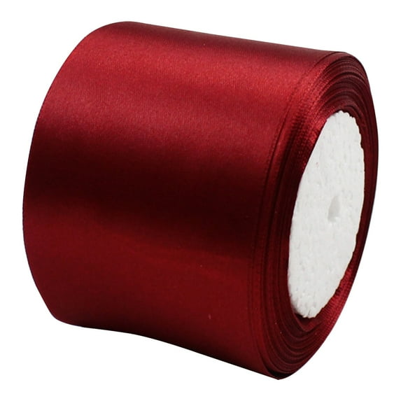 Nanoei Satin Ribbon, Bulk Wedding Decoration Ribbon for Chair Sash Bouquets Crafts, Christmas Gift Wrapping, Diy Big Bows Making Wine Red