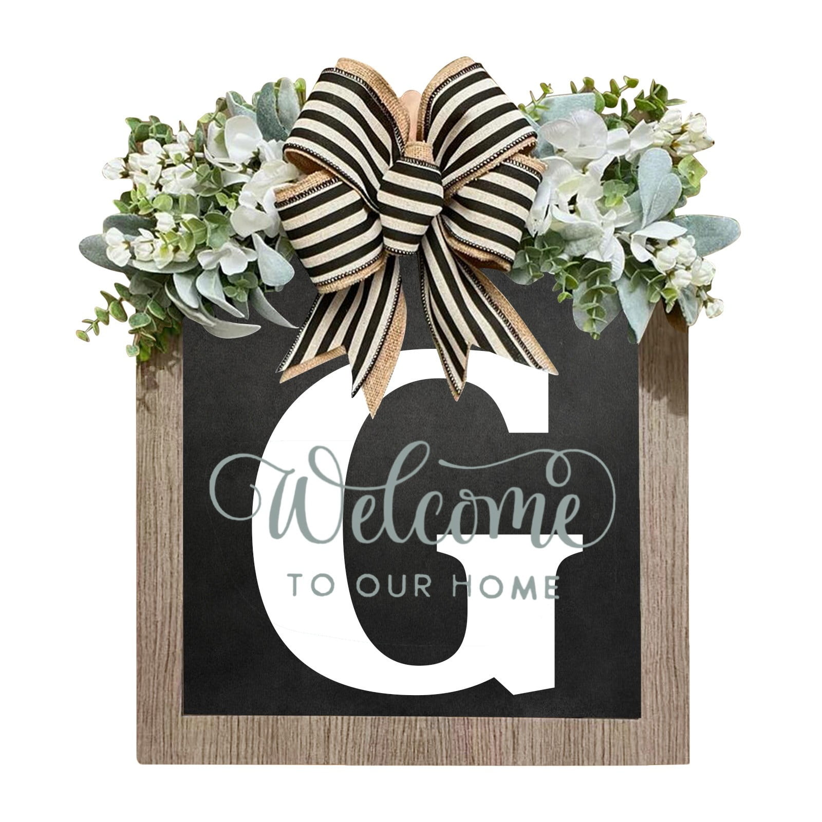 Nanoei Spring Summer Wreaths, Vintage Rattan Wreath with Bow - Front ...