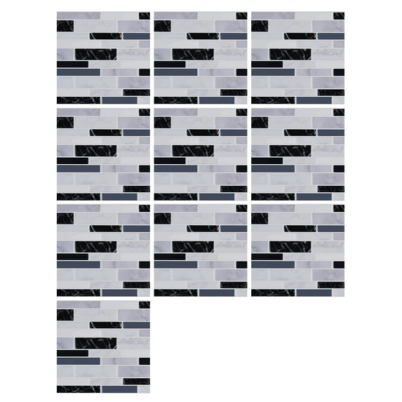 Nanoei Wall Stickers | Waterproof Self-Adhesive Tile Stickers (20Cmx10Pcs) - Kitchen Bathroom Backsplash, Diy Peel-And-Stick Upgrades for Cabinets & Countertops, Mosaics Creative 3D Tile Stickers