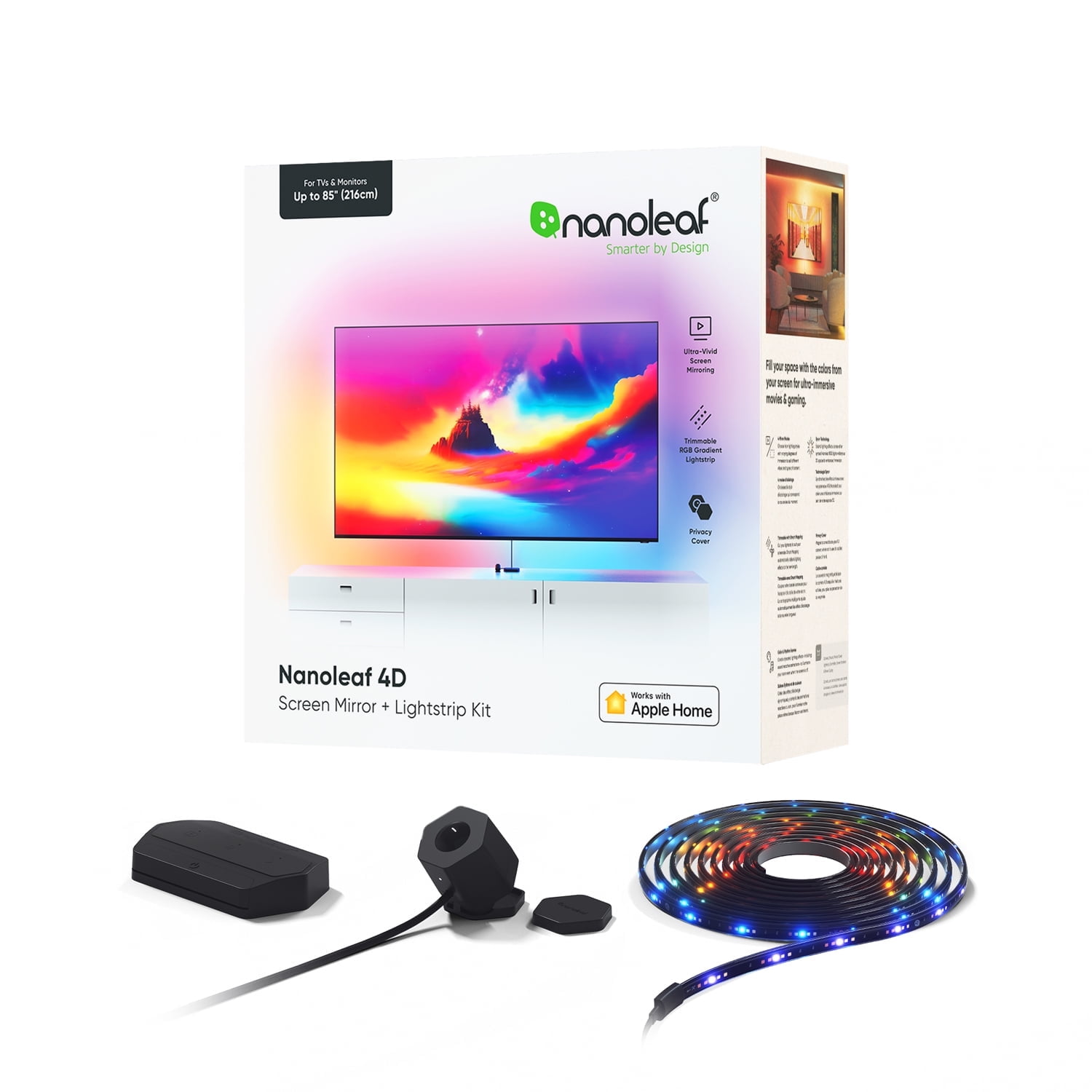 Nanoleaf 4D - Screen Mirror Camera and Smart Addressable Gradient Lightstrip Kit for TV and Monitors Up to 85"