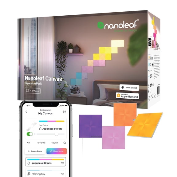 Nanoleaf Canvas Expansion Pack - 4 Light Panels - White Finish - Multicolor