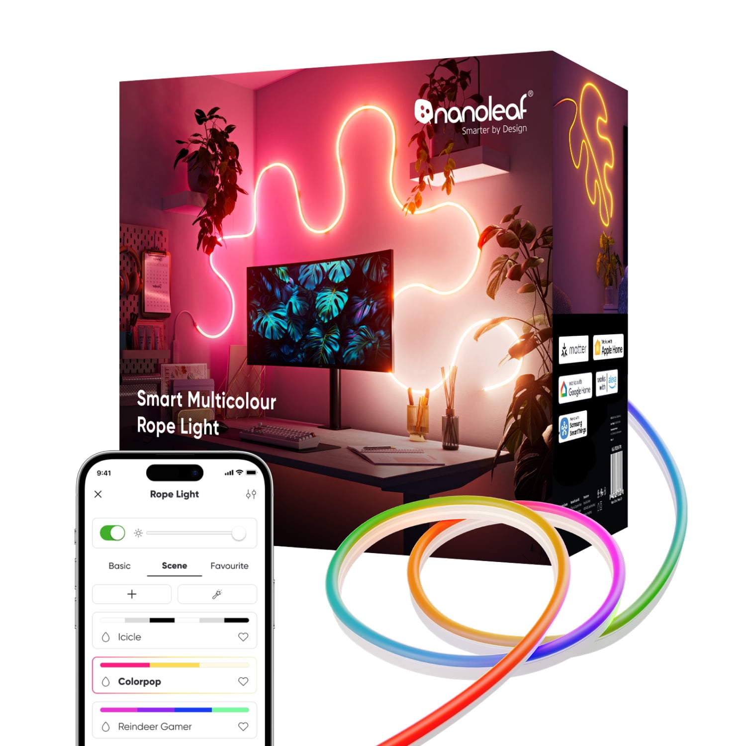 Nanoleaf light stripe スマートLEDテープライト Nanoleaf Essentials Lightstrips | Smart LED Lights | RGB Lights