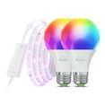thumbnail image 1 of Nanoleaf Essentials Matter Bluetooth & Thread Smart LED A19 Lightbulb (2PK) and Lightstrip 80" Smarter Kit (2m) - RGB & Whites, Controller, App & Voice Control (Works with Apple Home, Google Home), 1 of 6