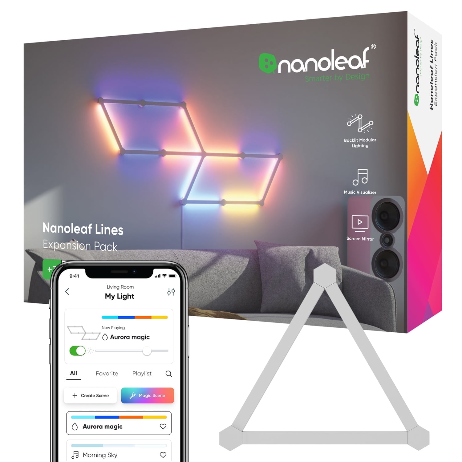 Nanoleaf Lines 60 Degrees Expansion Pack - Smart LED Wall Light Lines - 3pk