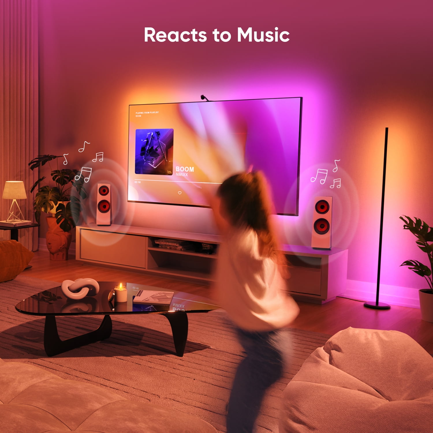 Nanoleaf Matter Smart Multicolor Floor Lamp LED Light for Indoor Use, Modern Style