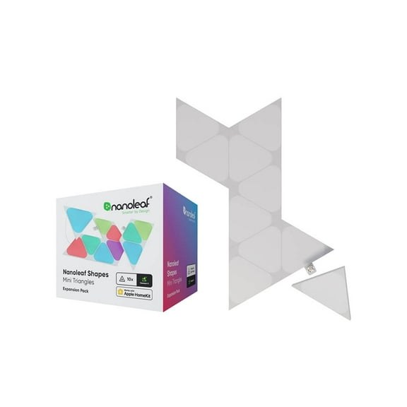 Nanoleaf Shapes Mini Triangles Expansion Pack - Smart LED Wall Light Panels - 10pk