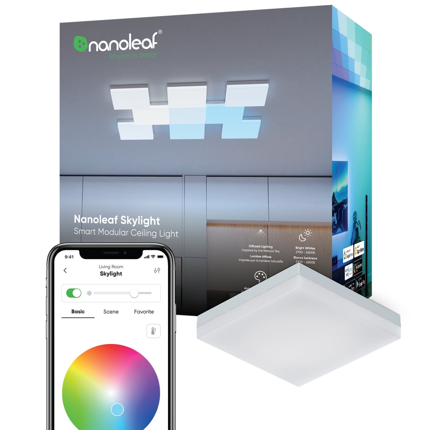 Nanoleaf Skylight Expansion Pack (1pk) Smart LED Modular Color-Changing Ceiling Light
