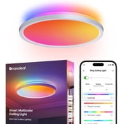 Nanoleaf Smart Ceiling Light, 2600LM, RGBICW, 14 Inch, 2700K-6500K | Dual-Sided LED Flush Mount Light Fixture with 28 Colour Zones, Works with Alexa/Matter, Ceiling Light Fixtures for Bedroom