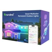 Nanoleaf 50ft Matter Smart Multicolor Permanent Outdoor Lights Smarter Kit with Side Clips – Plug-in RGBICW Addressable LED Pucks, Cuttable & Extendable