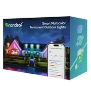 Nanoleaf 100ft Matter Smart Multicolor Permanent Outdoor Lights Smarter Kit with Side Clips   Plug-in RGBICW Addressable LED Pucks, Cuttable & Extendable