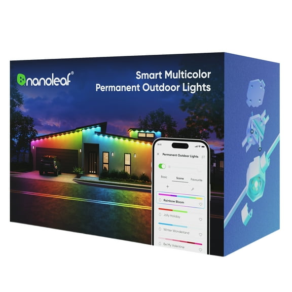Nanoleaf 16.6ft Smart Matter Multicolor Permanent Outdoor Lights Expansion Pack  Plug-in RGBICW Addressable LED Pucks