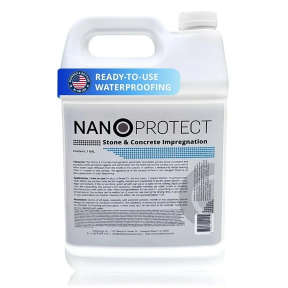 Nanoprotect Concrete Sealer  Dual-Phase Protection for Driveways, Patios & Pavers (1 Gallon, Covers up to 200 sq. ft.)