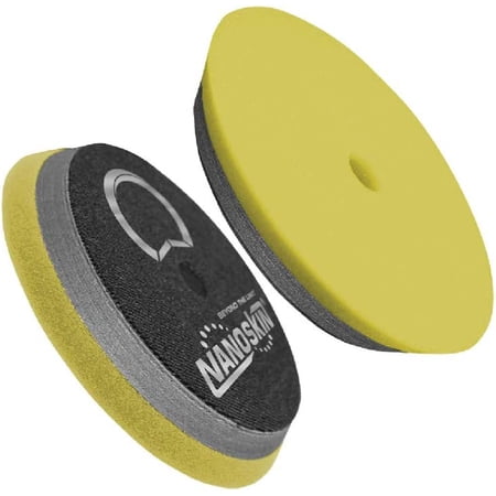 Nanoskin 7" Yellow HD Hybrid Foam Pad - Moderate Cutting & Buffing Expertise | Pro-Grade for Mild Oxidation & Surface Imperfections | Use w/ 5" Backing Plate on Rotary Buffer or Dual Action Polisher