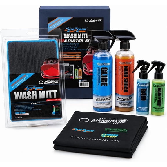 Nanoskin AUTOSCRUB 6" Surface Prep Mitt - Fine Grade Pro Kit - Patented Clay Bar Replacement Tool to Remove Embedded Contaminants Before Wax & Coating | Safe for Painted Surface, Glass, Plastic, etc.