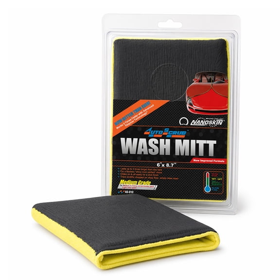 Nanoskin AUTOSCRUB 6" Surface Prep Mitt - Medium Grade - Clay Bar Replacement Tool to Remove Embedded Contaminants Before Wax & Coating | Safe for Painted Surface, Glass, Plastic, Metal & More