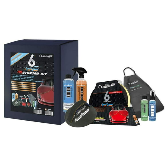 Nanoskin AUTOSCRUB 6" Surface Prep Pad - Medium Grade Pro Kit - Clay Bar Replacement Tool to Remove Embedded Contaminants Before Wax & Coating | Safe for Painted Surface, Glass, Plastic, Metal & More