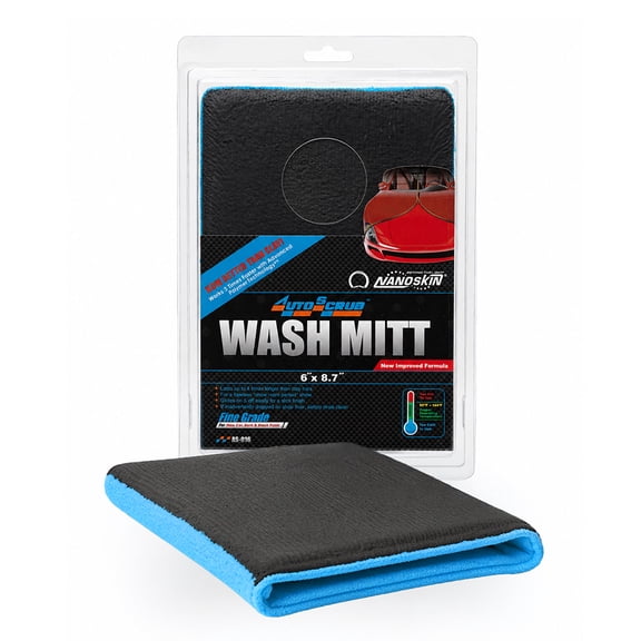 Nanoskin AUTOSCRUB 6" Surface Prep Mitt - Fine Grade - Patented Clay Bar Replacement Tool to Remove Embedded Contaminants Before Wax & Coating | Safe for Painted Surface, Glass, Plastic, Metal & More