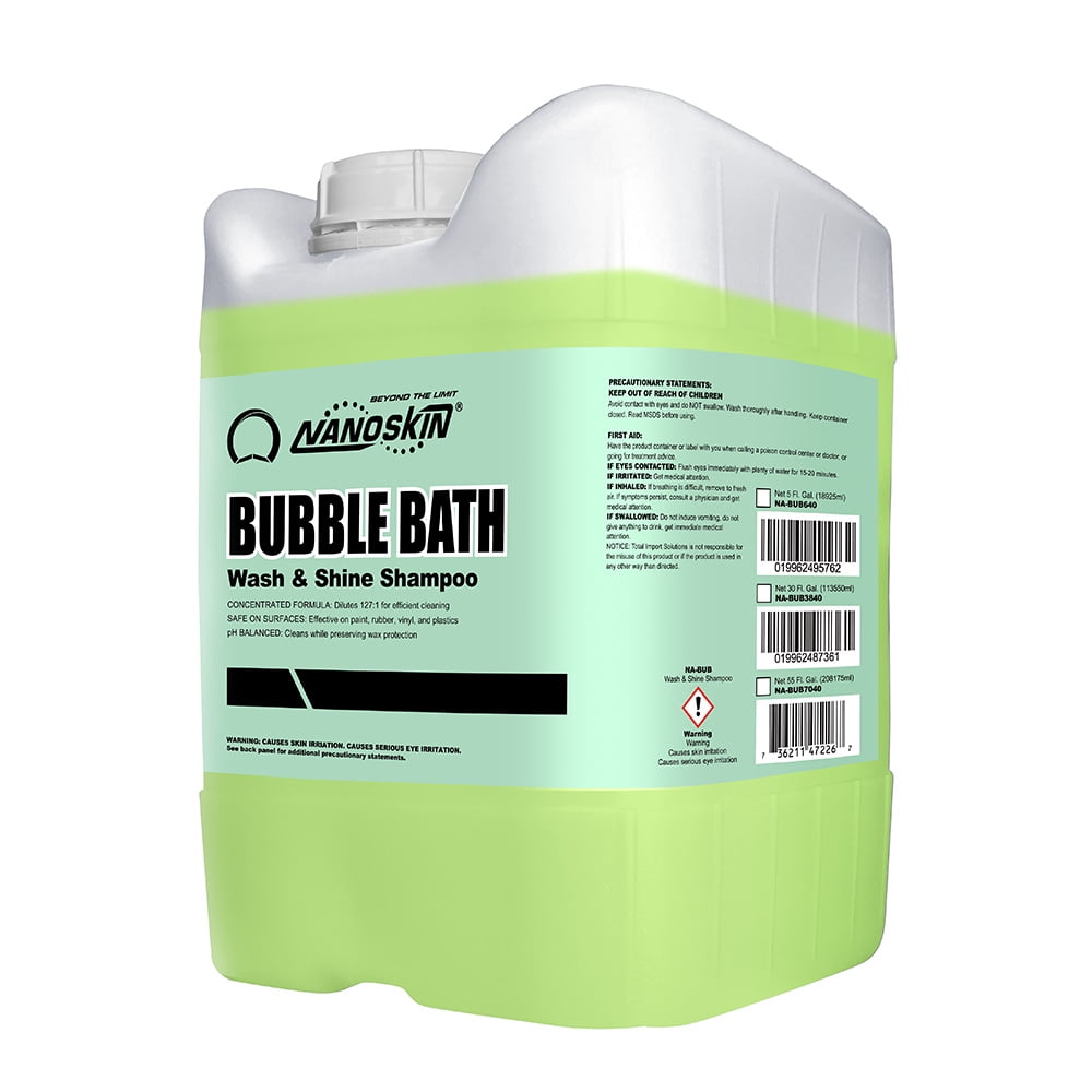 Nanoskin BUBBLE BATH Foaming Car Wash Shampoo 5 Gallons - Works with Foam Cannon, Foam Gun, Bucket Washes, Car Soap for Pressure Washer | For Car, Truck, Motorcycle, RV & More | Green Apple Scented