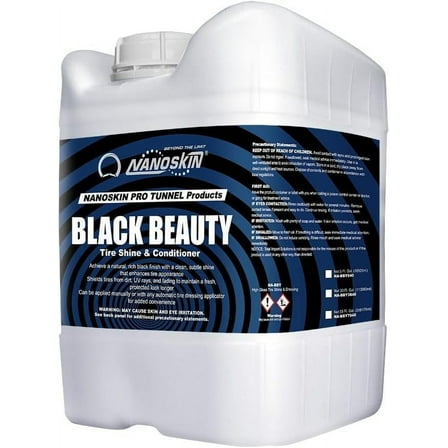 Nanoskin Black Beauty Tire Shine & Conditioner 5 Gallons - Water-Repellent & UV Resistant - Non-Greasy Finish - Restores Black Look | Works with Manual & Automatic Applicators for Cars, Trucks, SUV