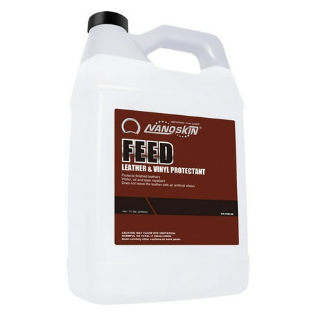 Nanoskin FEED Leather & Vinyl Protective Coating 1 Gallon - Advanced Treatment for Ultimate UV, Stain & Moisture Resistance - Water-Based Zero VOC Formula for Auto Interiors, Leather Apparel & More