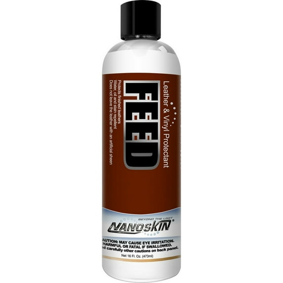 Nanoskin FEED Leather & Vinyl Protective Coating 16 oz - Advanced Treatment for Ultimate UV, Stain & Moisture Resistance - Water-Based Zero VOC Formula for Auto Interiors, Leather Apparel & More