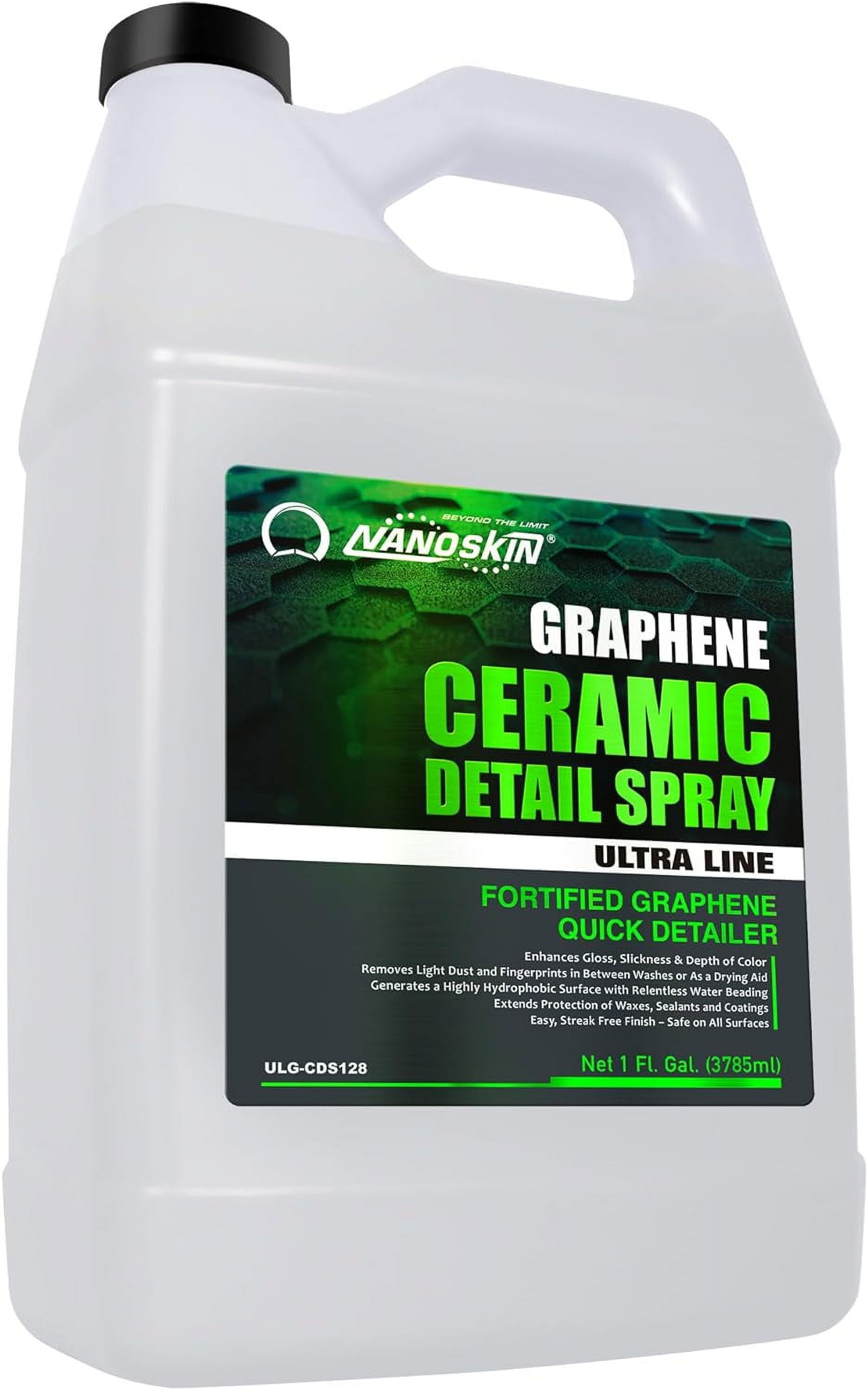 Nanoskin GRAPHENE Ceramic Detail Spray 1 Gallons Hydrophobic Waterless Quick Detailer for Car Detailing | Prolongs Waxes, Sealants & Coatings| Dust Buster, Clay Bar Lubricant, Drying Aid & More