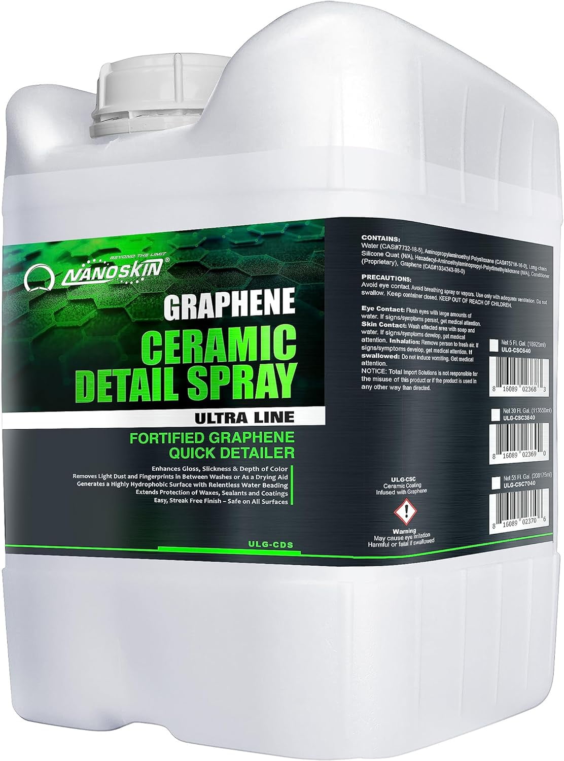 Nanoskin GRAPHENE Ceramic Detail Spray 5 Gallons Hydrophobic Waterless Quick Detailer for Car