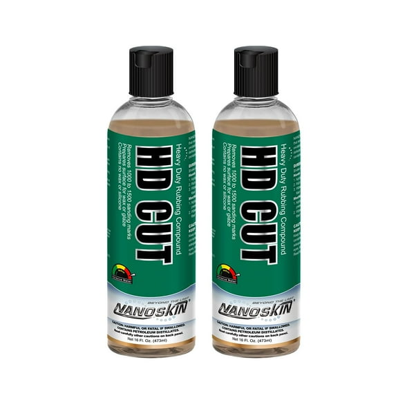 Nanoskin HD CUT Heavy Duty Rubbing Compound, 32 Oz. (2x16 Oz) for Car Detailing, Auto Body Repair, Paint Scratch & Oxidation Solution for Clear & Gel Coat | Car Wash Auto Paint Care & Restoration