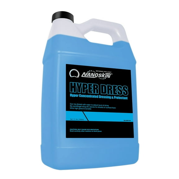 Nanoskin HYPER DRESS Hyper Concentrated Dressing 1 Gallons | Works on Vinyl, Rubber, Plastic, Tires and Trim for Cars, Trucks, Motorcycles, RVs & More | Sprayable Dressing for Car Detailing