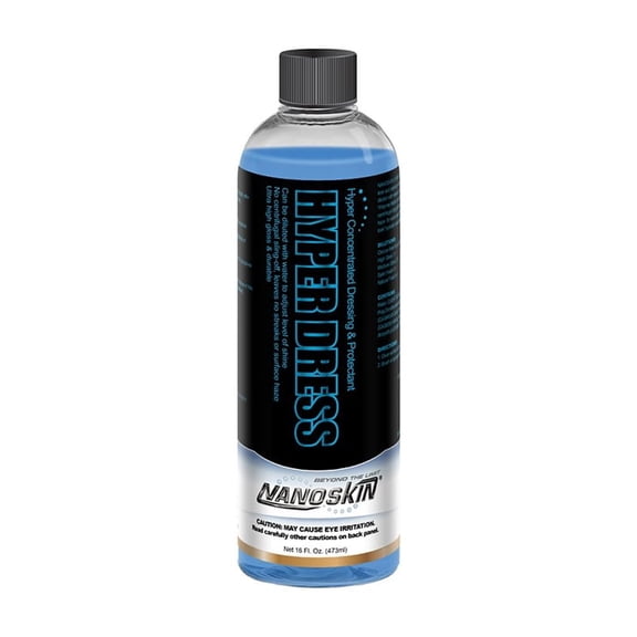 Nanoskin HYPER DRESS Hyper Concentrated Dressing 16 Oz. | Works on Vinyl, Rubber, Plastic, Tires and Trim for Cars, Trucks, Motorcycles, RVs & More | Sprayable Dressing for Car Detailing