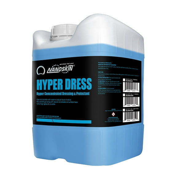 Nanoskin HYPER DRESS Hyper Concentrated Dressing 5 Gallons | Works on Vinyl, Rubber, Plastic, Tires and Trim for Cars, Trucks, Motorcycles, RVs & More | Sprayable Dressing for Car Detailing