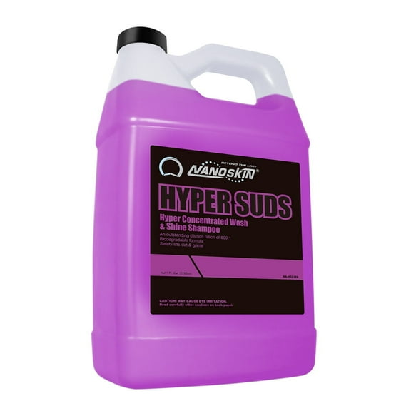 Nanoskin HYPER SUDS Foaming Car Wash Shampoo 1 Gallon - Ultra Concentrated: Works with Foam Cannon, Foam Gun, Bucket Wash, Pressure Washer | Ideal for Use in Mixing/Metering systems | 800:1 Dilution