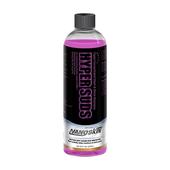 Nanoskin HYPER SUDS Foaming Car Wash Shampoo 16 Oz. - Ultra Concentrated: Works with Foam Cannon, Foam Gun, Bucket Wash, Pressure Washer | Ideal for Use in Mixing/Metering systems | 800:1 Dilution