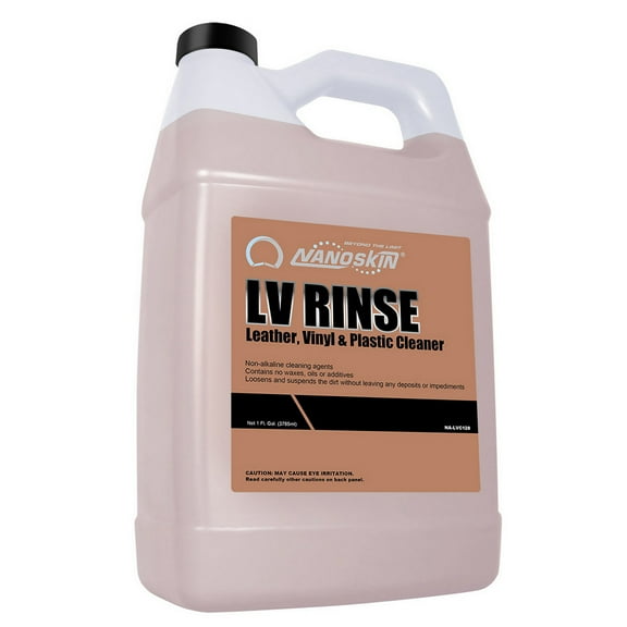 Nanoskin LV RINSE Professional Leather & Vinyl Cleaner 1 Gallon - pH Balanced, Non-Alkaline, Residue-Free Cleaning | Contains No Waxes, Oils & Additives | Ideal for Natural, Synthetic, Pleather & More