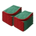 thumbnail image 1 of Nanoskin Power Shine Microfiber Towel, Green w/ Red Silk Edge, 16" x 24", (Pack of 12), 1 of 1