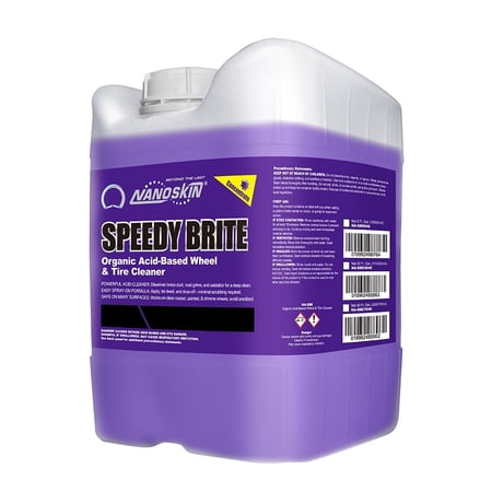 Nanoskin SPEEDY BRITE Professional Wheel & Tire Acid Cleaner 5 Gallons - Car Wash Wheel Cleaning Spray For Car Detailing | Works with Wheel Brush & Tire Brush | Melt Away Rust, Brake Dust, Road Grim
