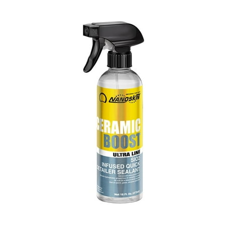 Nanoskin Ultra Line CERAMIC BOOST 16 Oz. – DIY Ceramic SiO2 Spray Sealant (Safe for All Finishes and Ceramic Coatings) | Proprietary (Nano SiO2) Formula | Cars, Trucks, Boats, Bikes, ATV, RV, Glass