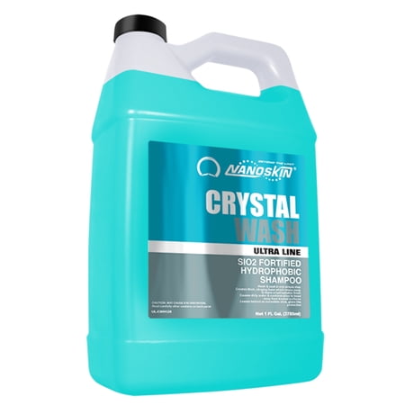 Nanoskin Ultra Line CRYSTAL WASH SiO2 High Foaming Shampoo 1 Gallon – Concentrated Ceramic Car Wash Soap Works with Foam Cannons, Foam Guns or Bucket Washes | For Cars, Trucks, Boats, Motorcycles, RVs