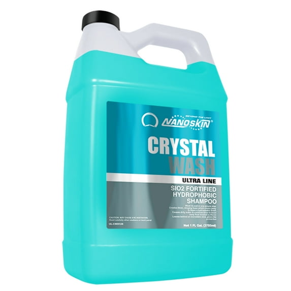 Nanoskin Ultra Line CRYSTAL WASH SiO2 High Foaming Shampoo 1 Gallon – Concentrated Ceramic Car Wash Soap Works with Foam Cannons, Foam Guns or Bucket Washes | For Cars, Trucks, Boats, Motorcycles, RVs