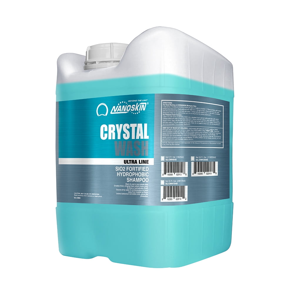 Nanoskin Ultra Line CRYSTAL WASH SiO2 High Foaming Shampoo 5 Gallons –Concentrated Ceramic Car Wash Soap Works with Foam Cannons, Foam Guns or Bucket Washes | For Cars, Trucks, Boats, Motorcycles