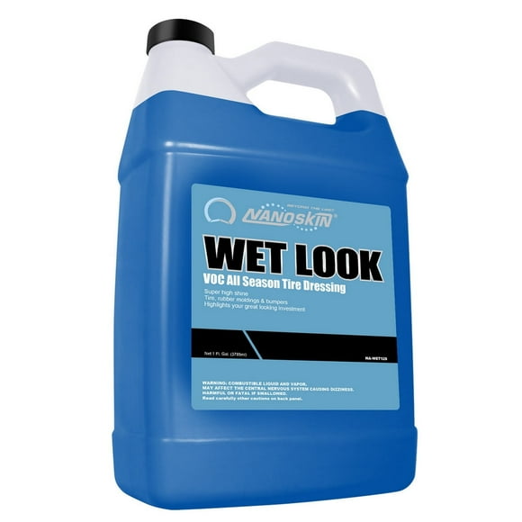 Nanoskin WET LOOK All Season Dressing 1 Gallon - Exterior Rubber & Plastic Solvent Based Dressing for Car Detailing | Produces a Deep, Rich, Long lasting shine | Safe For Cars Trucks, Motorcycles, RVs