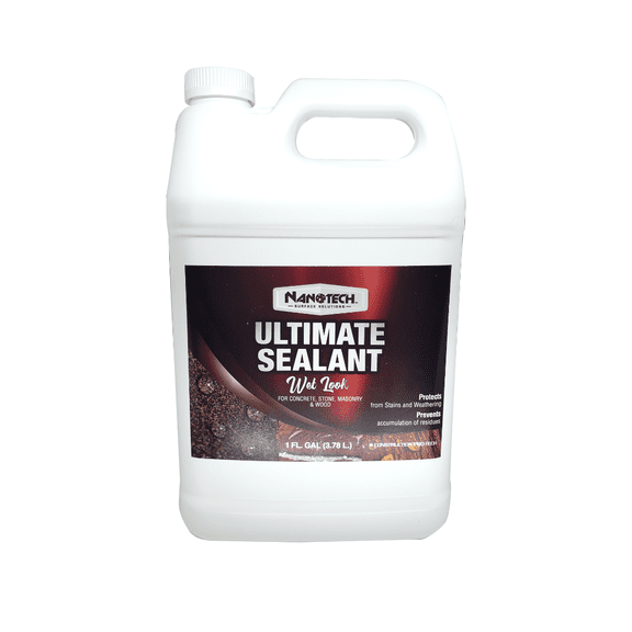 Nanotech Ultimate Sealant Wet Look- Gloss Finish Sealer For Interior, Exterior Stone, Concrete, Pavers, Brick, Clay, Tiles (1 Gallon)