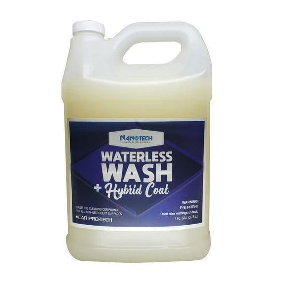 Nanotech Waterless Car Wash & Hybrid Coat- Rinse Less Car Wash Ceramic Spray- No Soap or Water Needed- Glossy Slick Finish- Paint Sealant Detailing (1 Gallon)