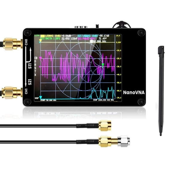 Nanovna 10KHz-1.5Ghz Vector Network Analyzer Kit,Seesii MF HF VHF UHF Antenna Analyzer with  2.8" Touch Screen