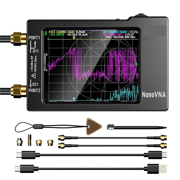 Nanovna-H Vector Network Analyzer,Upgraded HW3.6 10KHz-1.5GHz MF HF VHF UHF Spectrum Analyzer VNA ,Easy to Use